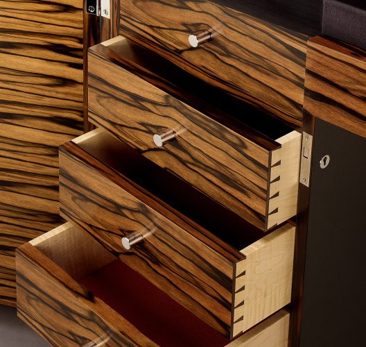 macassar ebony executive desk detail