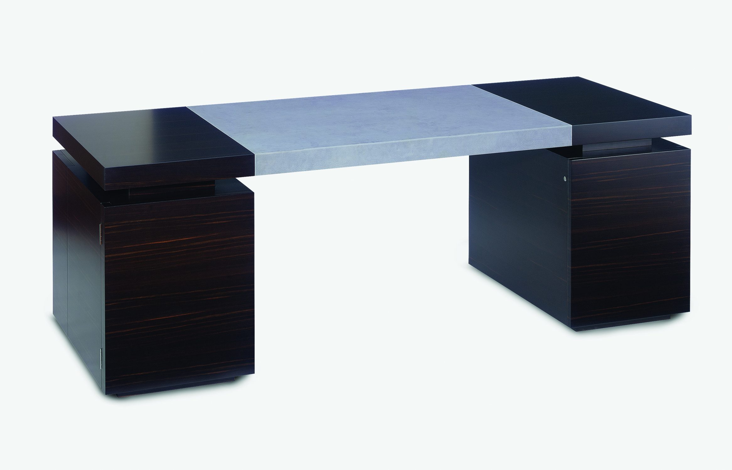 ebony and leather desk