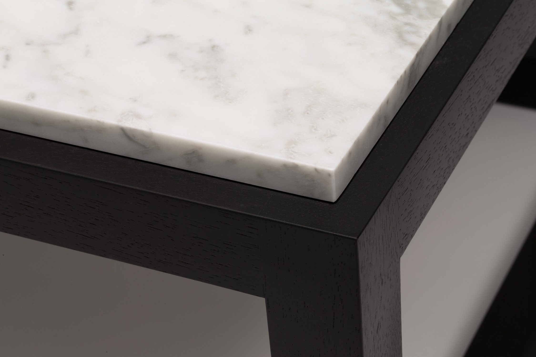 marble and wood coffee table detail