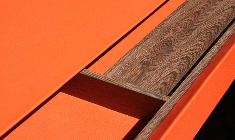 modern writing desk detail