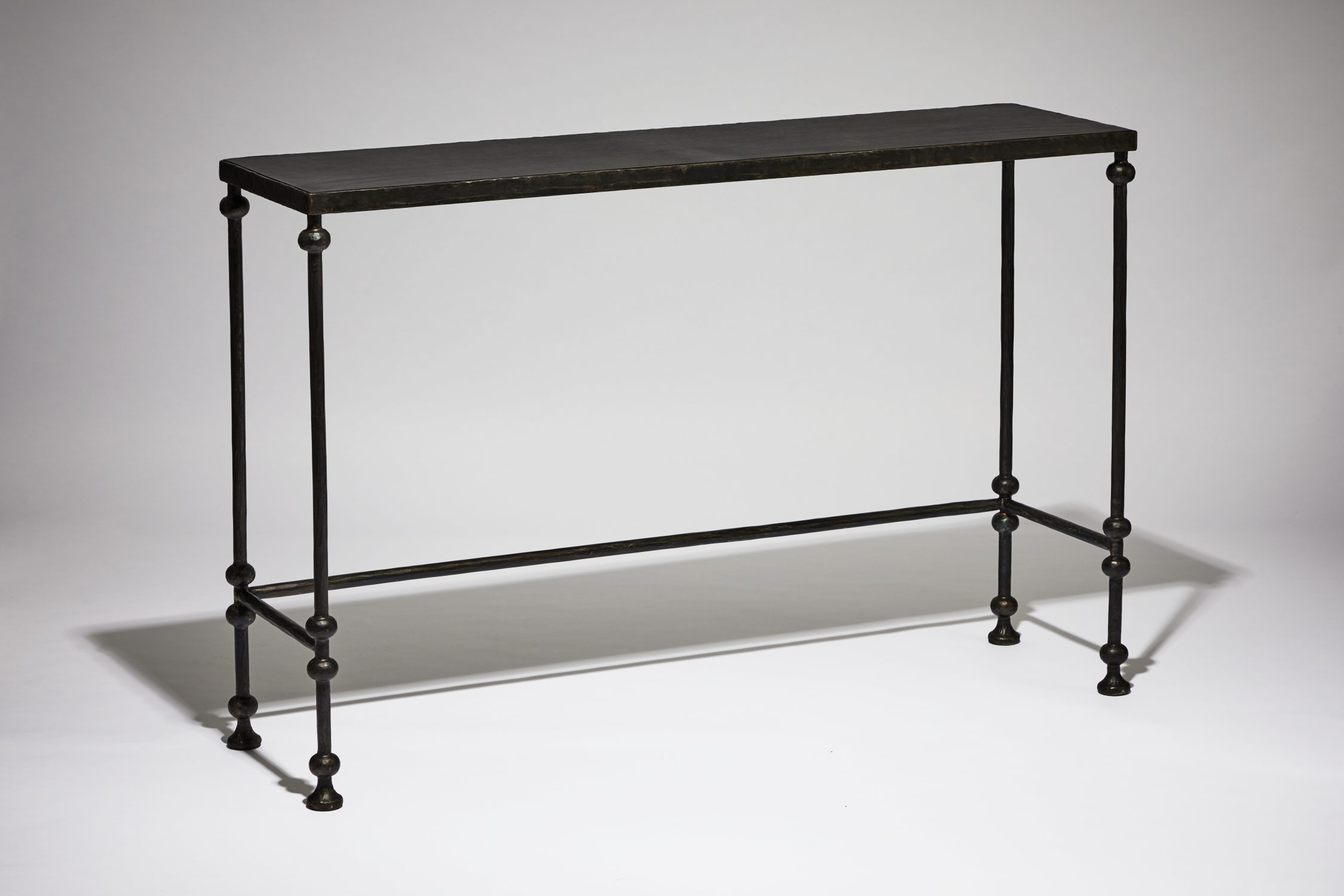 steel and leather console table